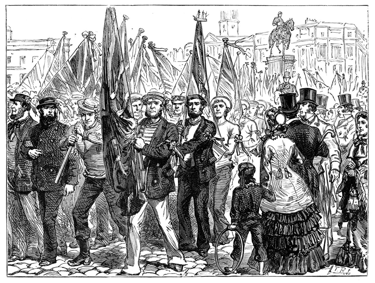 Demonstrasjon av sjømenn, 1800-tallet, 1900 av Unbekannt