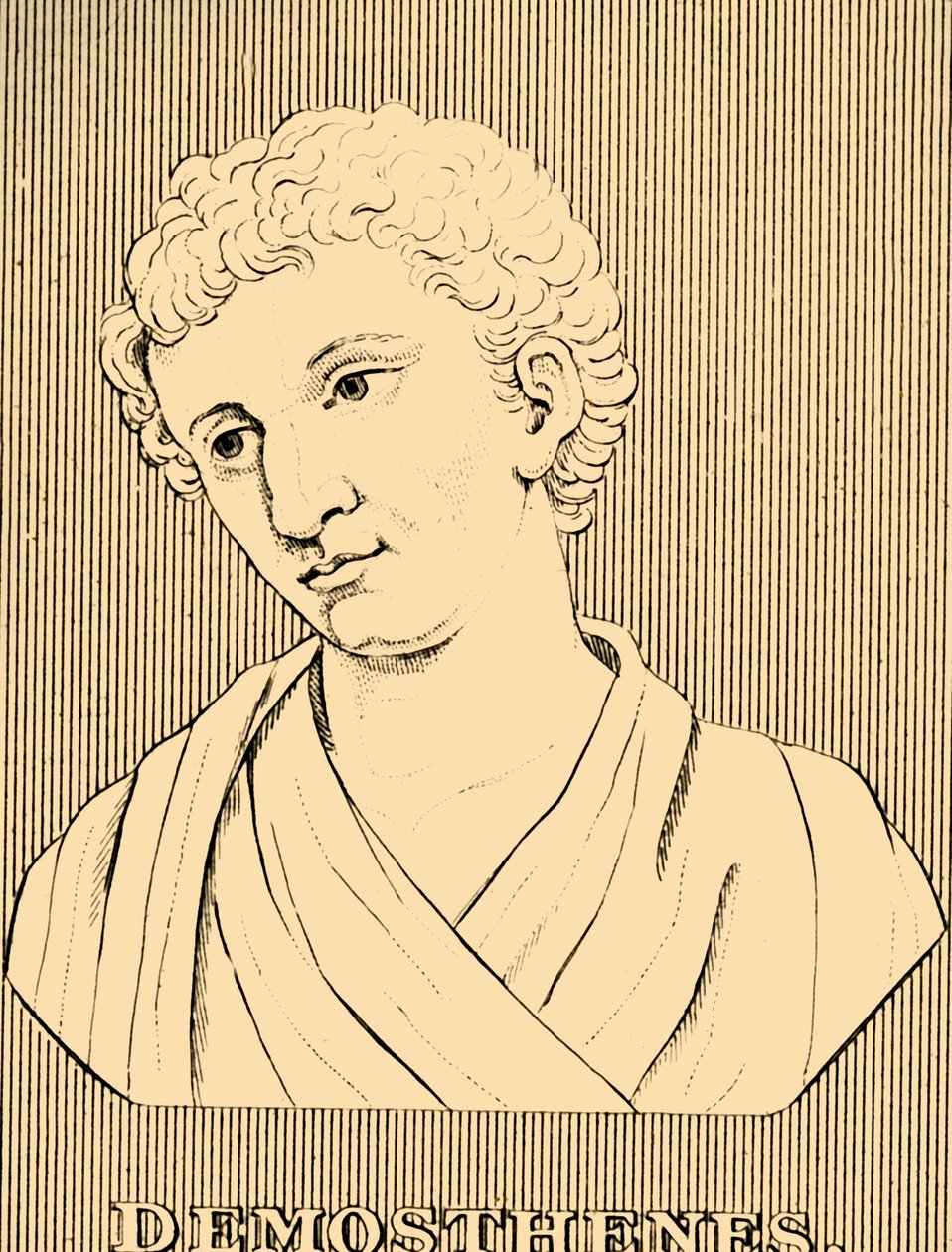 Demosthenes, 384-322 f.Kr., 1830. av Unbekannt