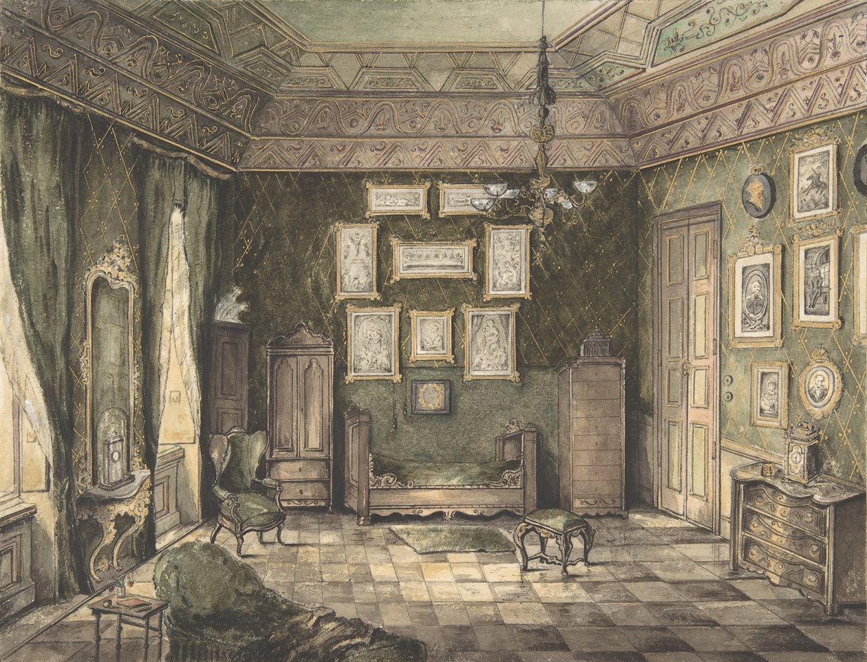 Design for interiør, 1800-tallet. av Unbekannt
