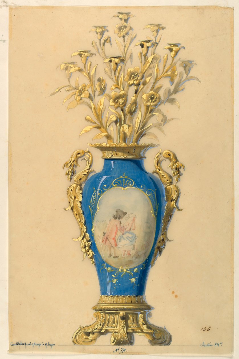 Design for en lysekrone av Unbekannt