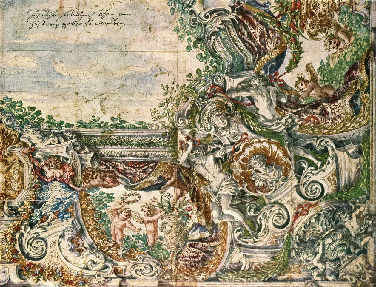 Design for et takmaleri, Østerrike, 1928. av Unbekannt