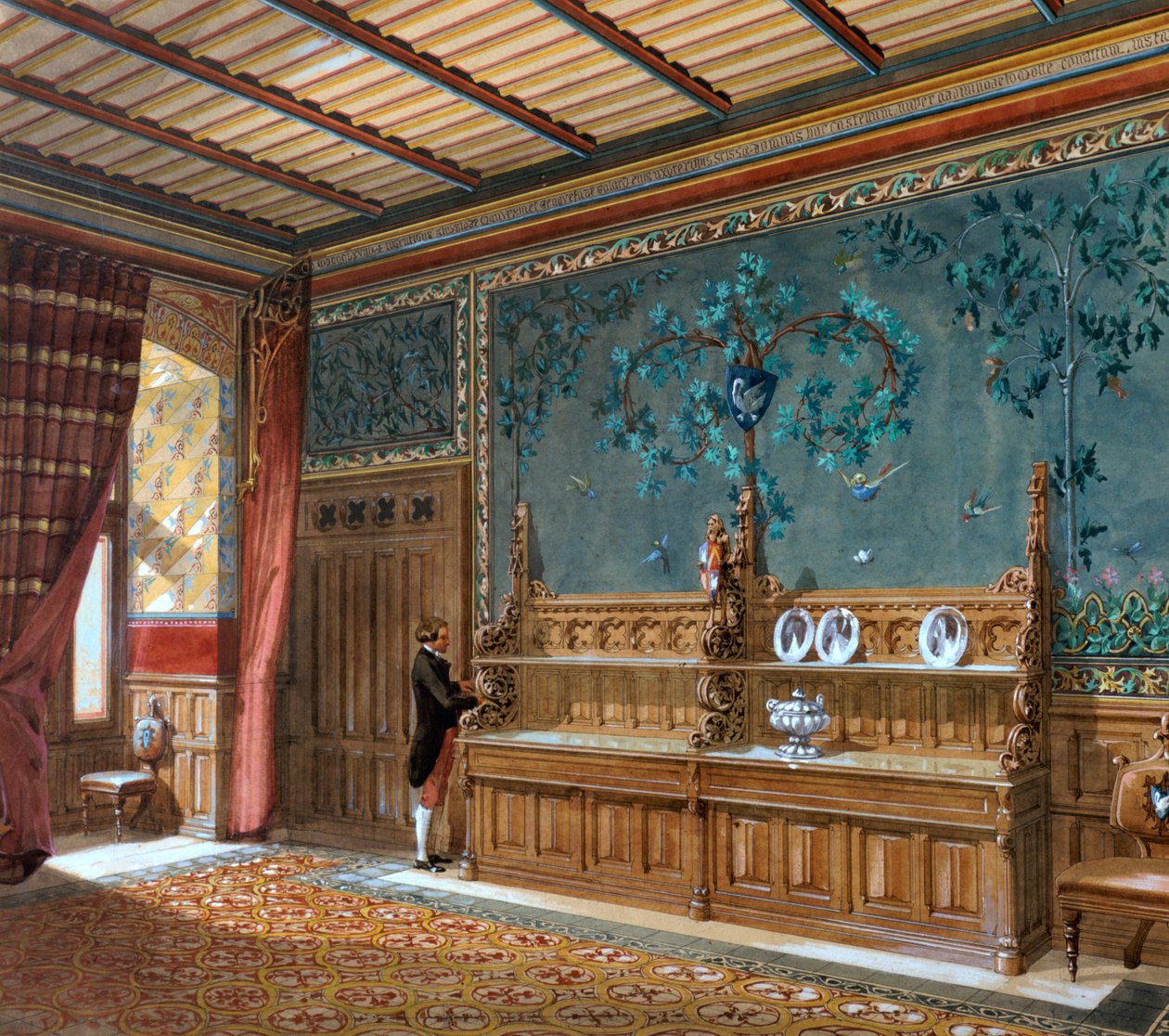 Design for et interiør, 1868 av Unbekannt