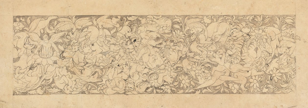 Design av sammenflettede dyr og planter, 1700-1800-tallet. av Unbekannt