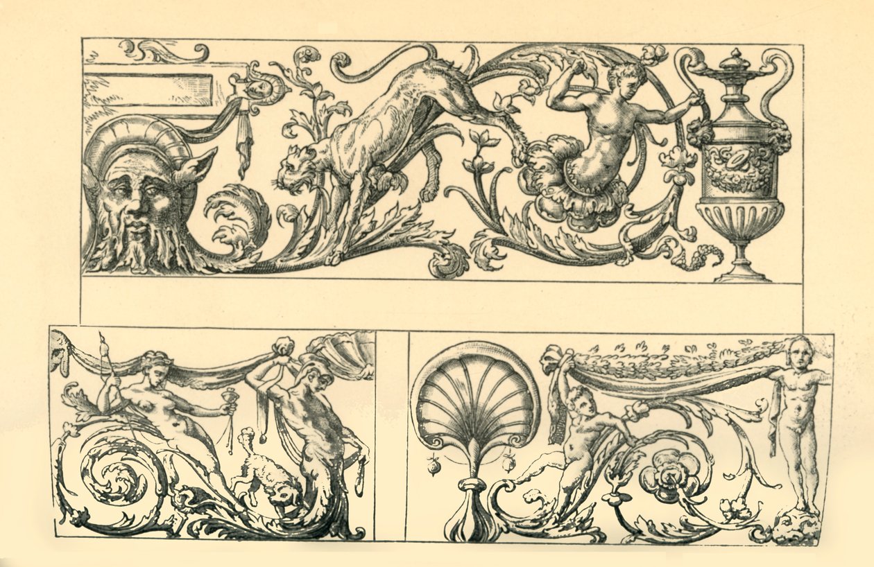 Design for groteske friser, 1500-tallet, 1881. av Unbekannt
