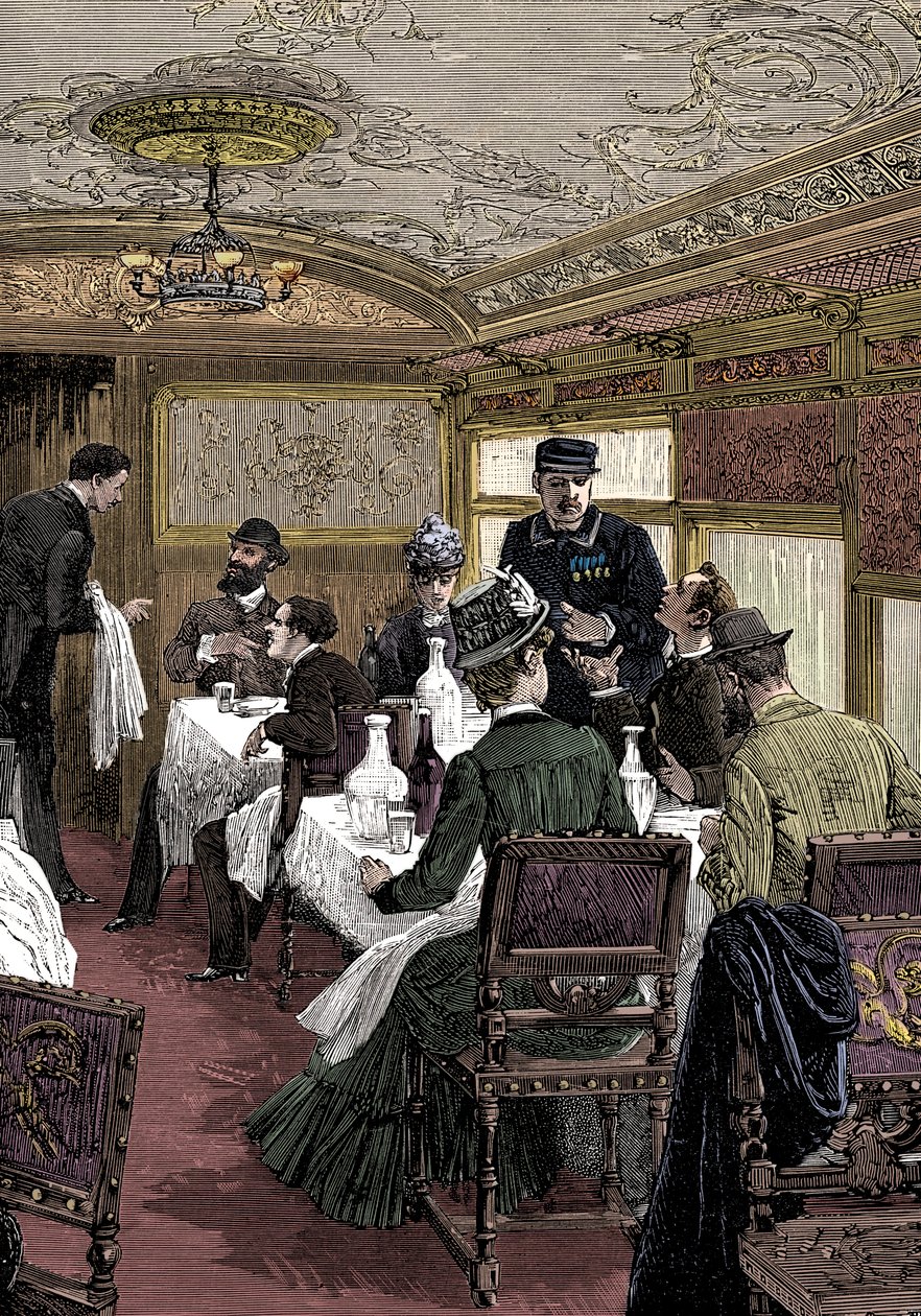 Spisebil på Orientekspressen, c1885 av Unbekannt
