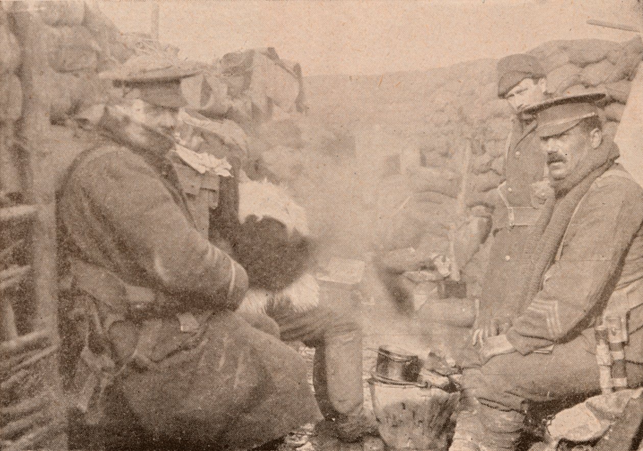 Middag i skyttergravene, c1915 1928 av Unbekannt