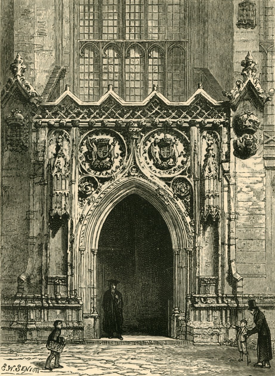 Døråpning til Kings College Chapel, 1898. av Unbekannt
