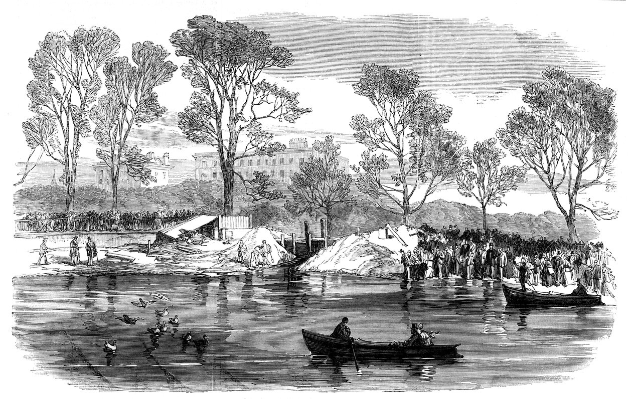 Drenering av Serpentine River, Hyde Park, London, 1869 av Unbekannt