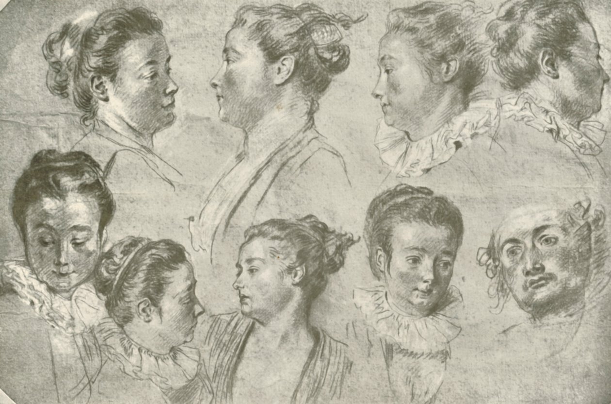 Tegning i tre kritt, tidlig på 1700-tallet, 1908. av Unbekannt