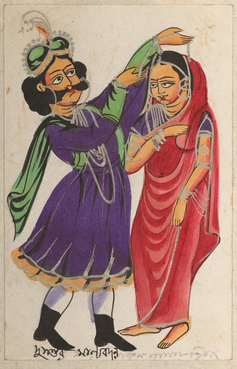 Dusmanta Garlanding Shakumtala, 1800-tallet. av Unbekannt