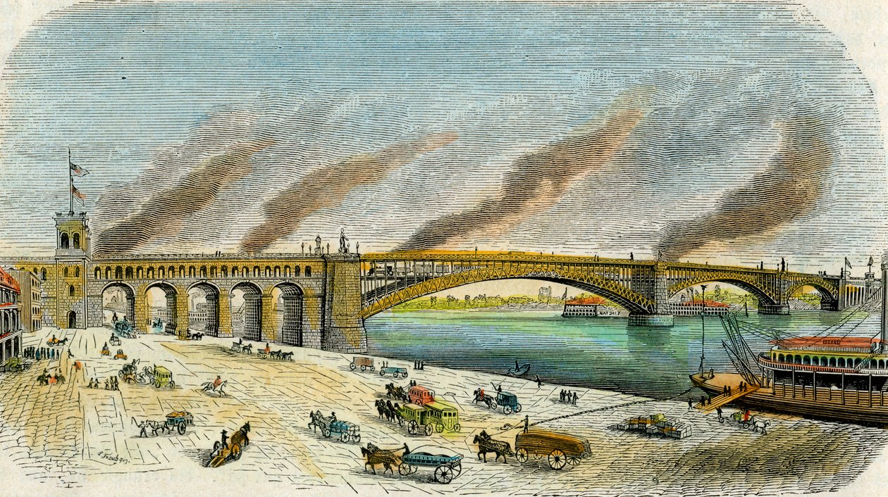 Eads Bridge, St Louis, Missouri, USA, c1874 av Unbekannt