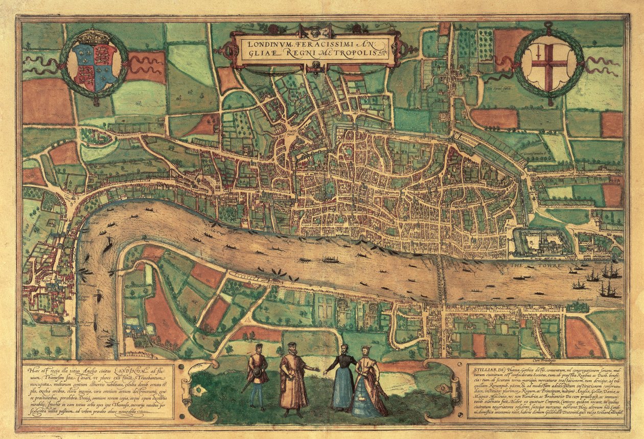Tidligste trykte kart over London, 1574 av Unbekannt