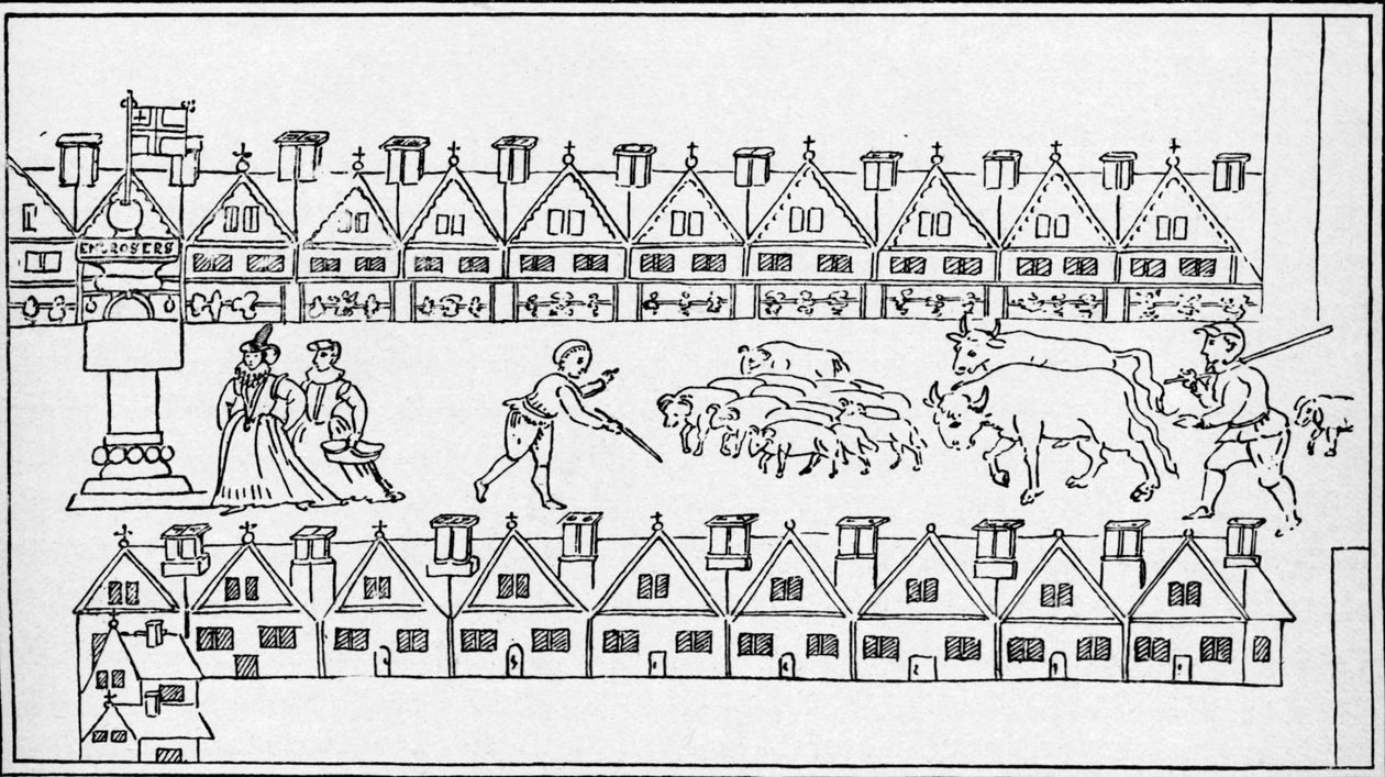Eastcheap Market, London, c1598 1904 av Unbekannt