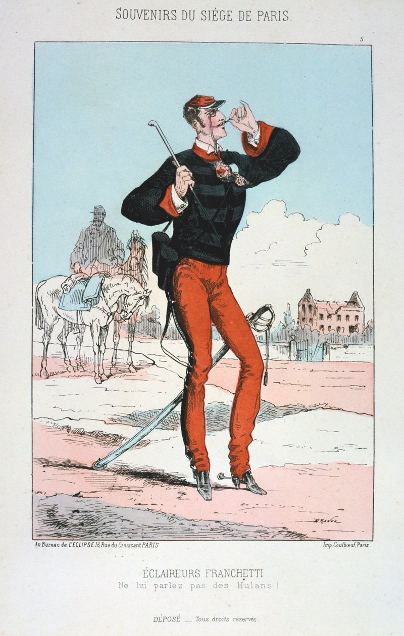 Eclaireurs Franchetti, beleiringen av Paris, 1870-1871. av Unbekannt