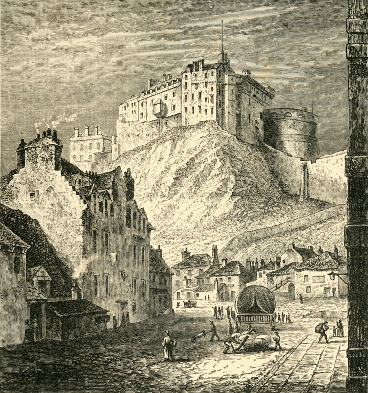 Edinburgh Castle, fra Kings Mews, 1825, 1890. av Unbekannt