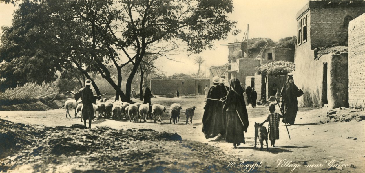 Egypt - Landsby nær Kairo, c1918-c1939. av Unbekannt