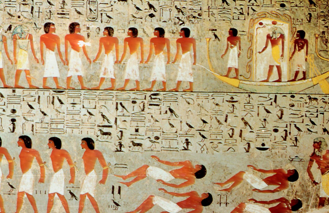 Egyptisk grav, prosesjon av kronen, Theben, Egypt av Unbekannt