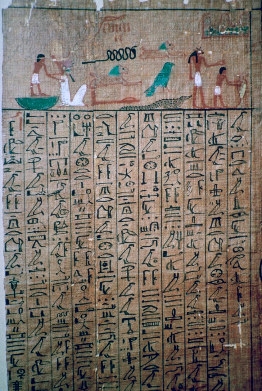Egyptiske hieroglyfer fra en dødebok av Unbekannt