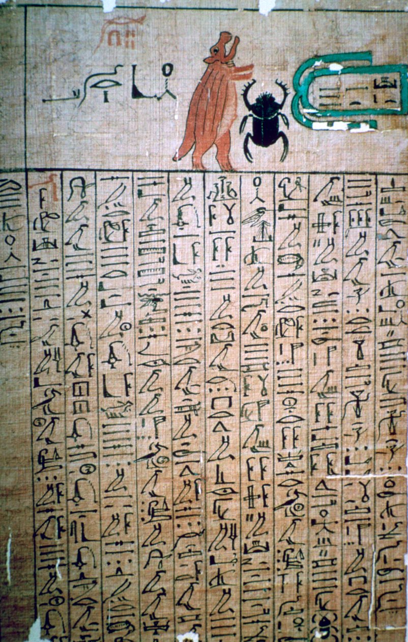 Egyptiske hieroglyfer fra en dødebok av Unbekannt