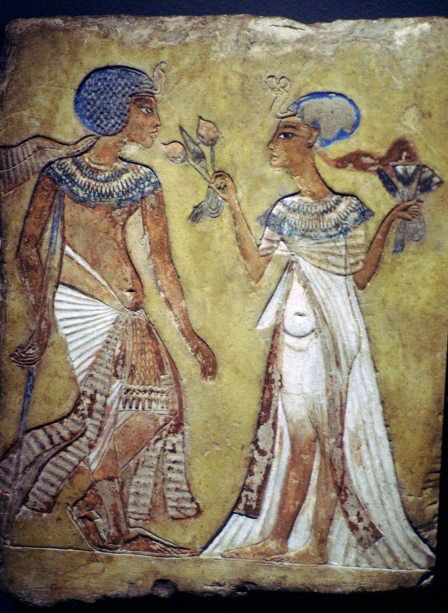 Egyptisk maleri av en ung mann og kvinne av Unbekannt