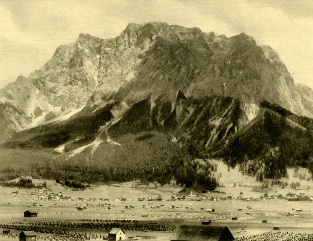 Ehrwald og Wetterstein-fjellene, Tyrol, Østerrike, c1935. av Unbekannt