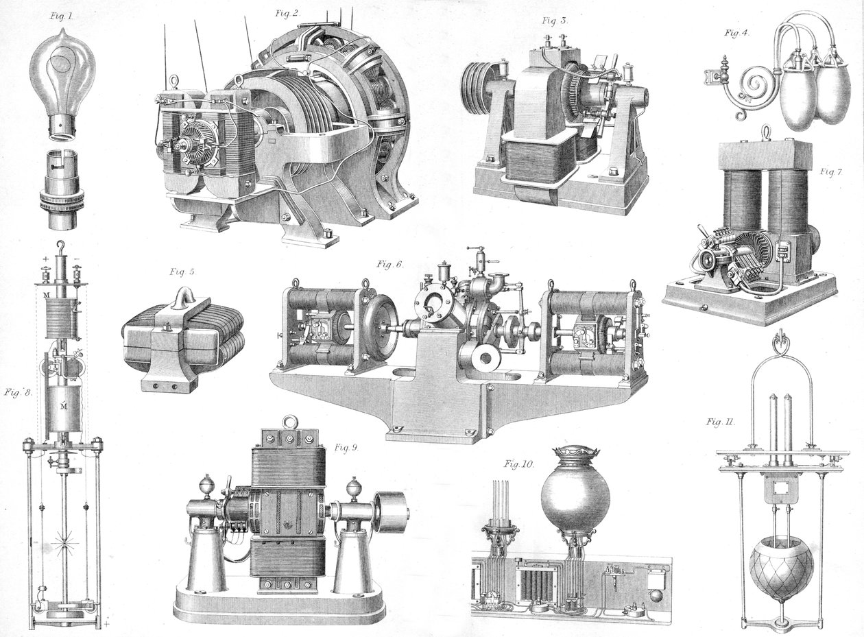Elektrisk lysutstyr, sent på 1800-tallet - begynnelsen av 1900-tallet av Unbekannt