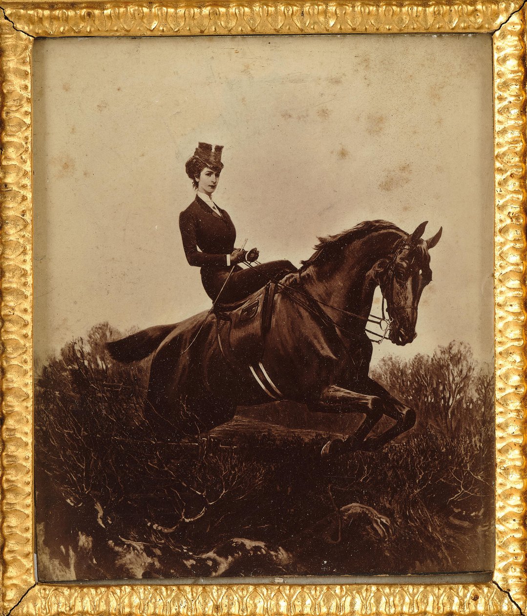 Keiserinne Elisabeth til hest, ca. 1890. av Unbekannt