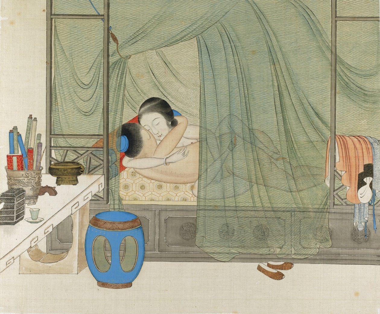 Erotisk scene, 1800-tallet av Unbekannt