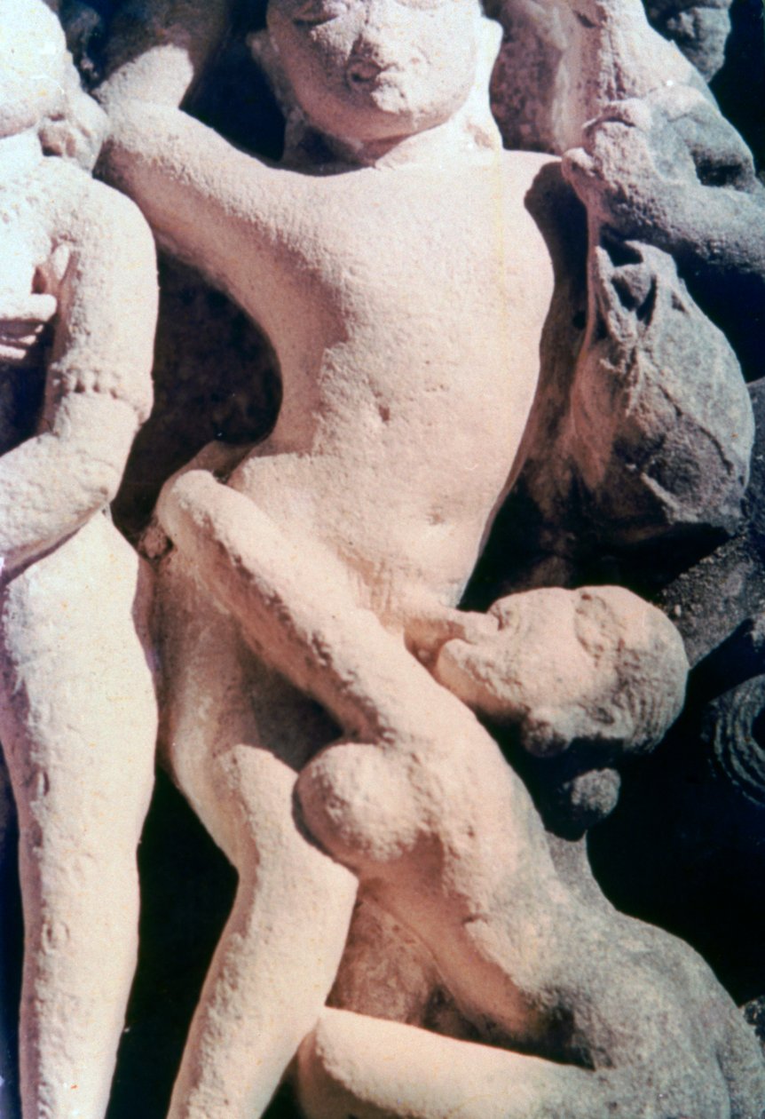 Erotisk skulptur, Khajuraho, India. c950-1050. Det 20. århundre av Unbekannt