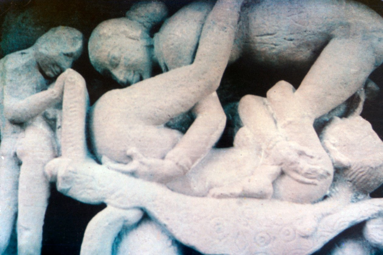 Erotisk skulptur, Khajuraho, India. c950-1050. Det 20. århundre av Unbekannt
