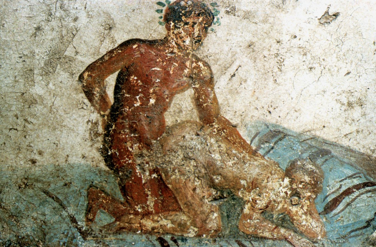 Erotisk veggmaleri, Pompeii, Italia av Unbekannt