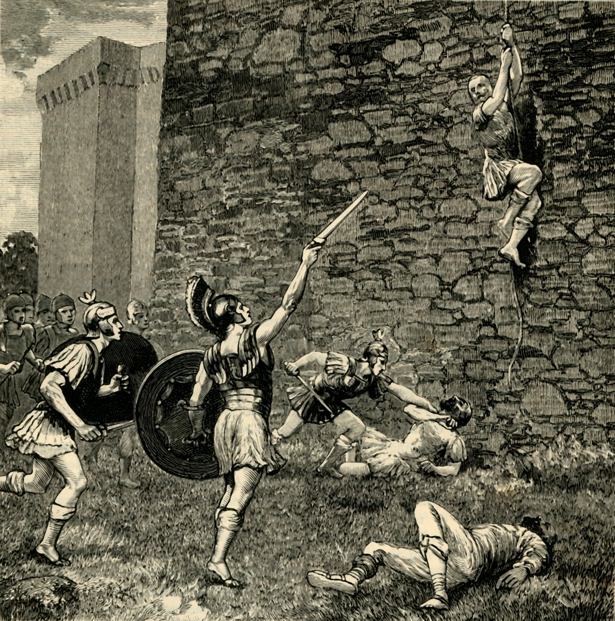 Rømning av Marius den yngre ved Praeneste, 1890. av Unbekannt