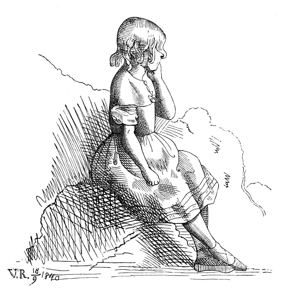 Etsning av dronning Victoria, 1840, 1900 av Unbekannt