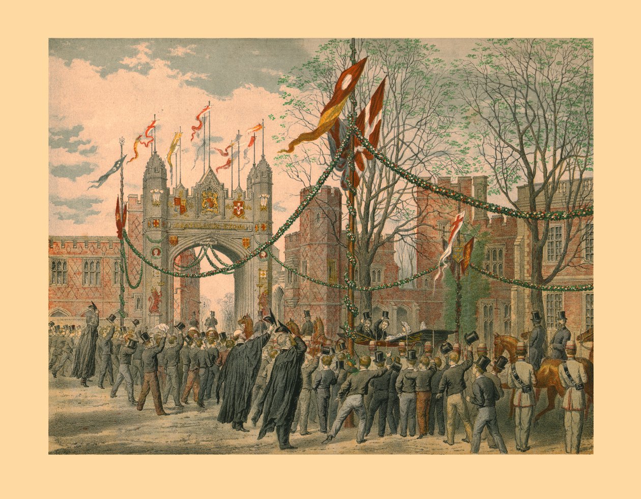 Eton School and the Boys Arch, 1863. av Unbekannt