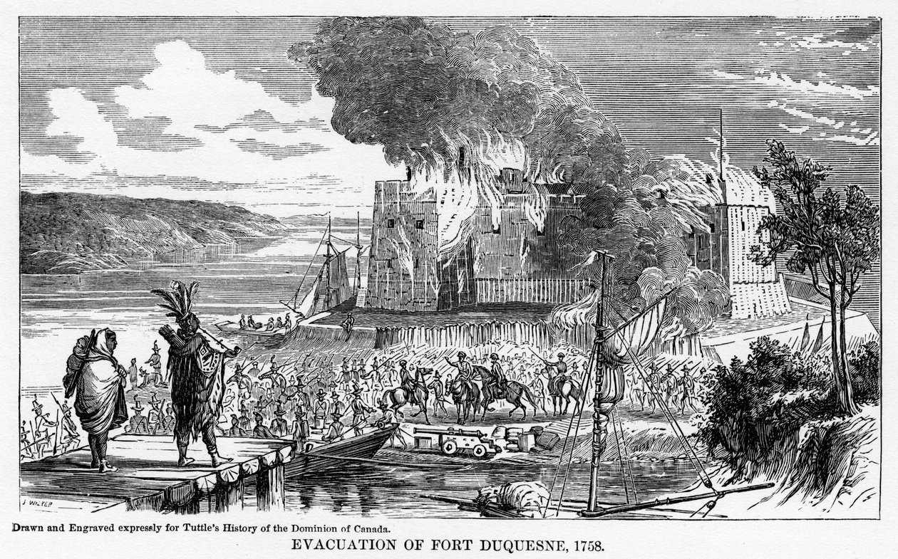 Evakuering av Fort Duquesne, 1758, 1877 av Unbekannt