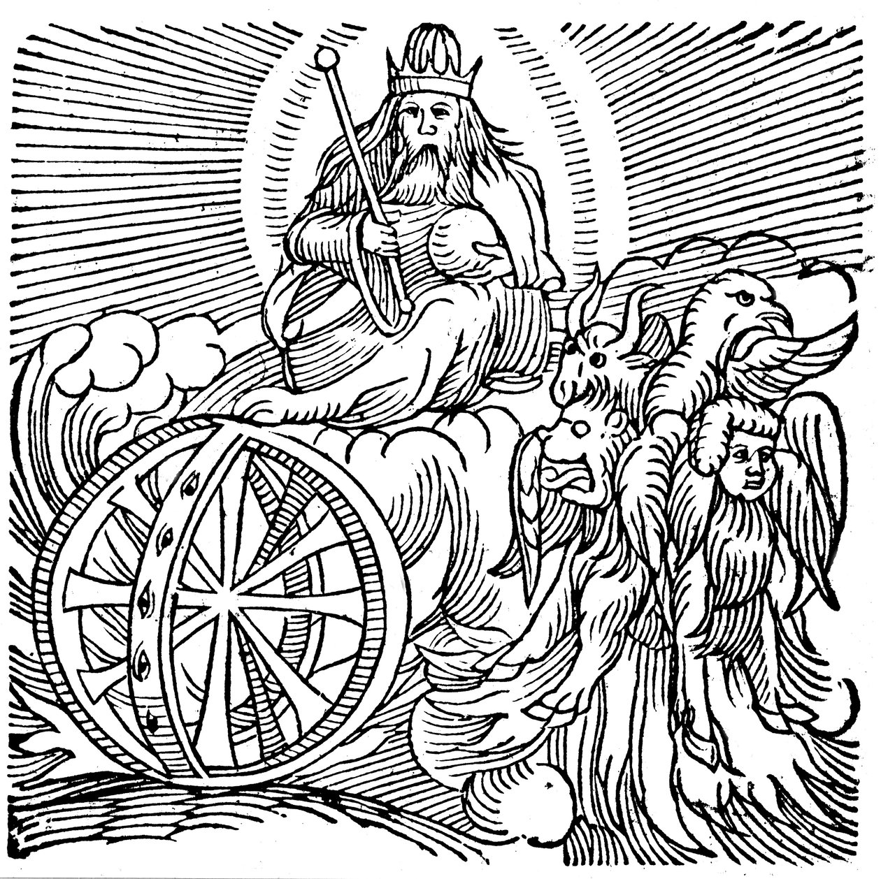 Esekiels visjon om vogn på himmelen, c614 f.Kr av Unbekannt
