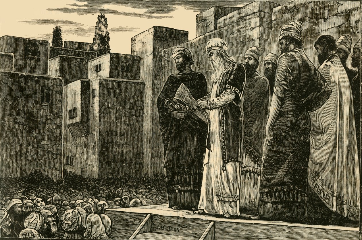 Ezra leser loven for jødene, 1890. av Unbekannt