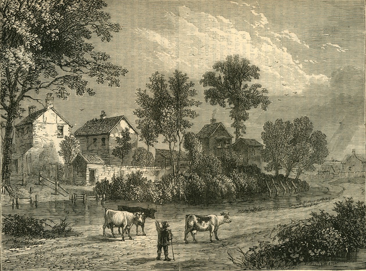Gård i Regents Park, 1750, c1876. av Unbekannt