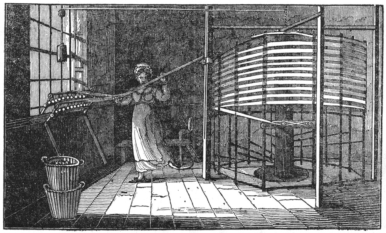 Kvinnelig silkearbeider, Spitalfields, London, 1833 av Unbekannt