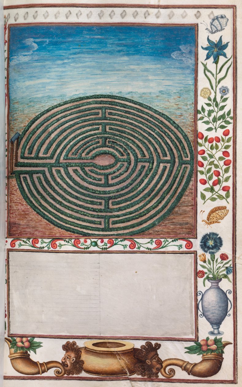 Florilegium: side 15 recto labyrinthage, 1608. av Unbekannt