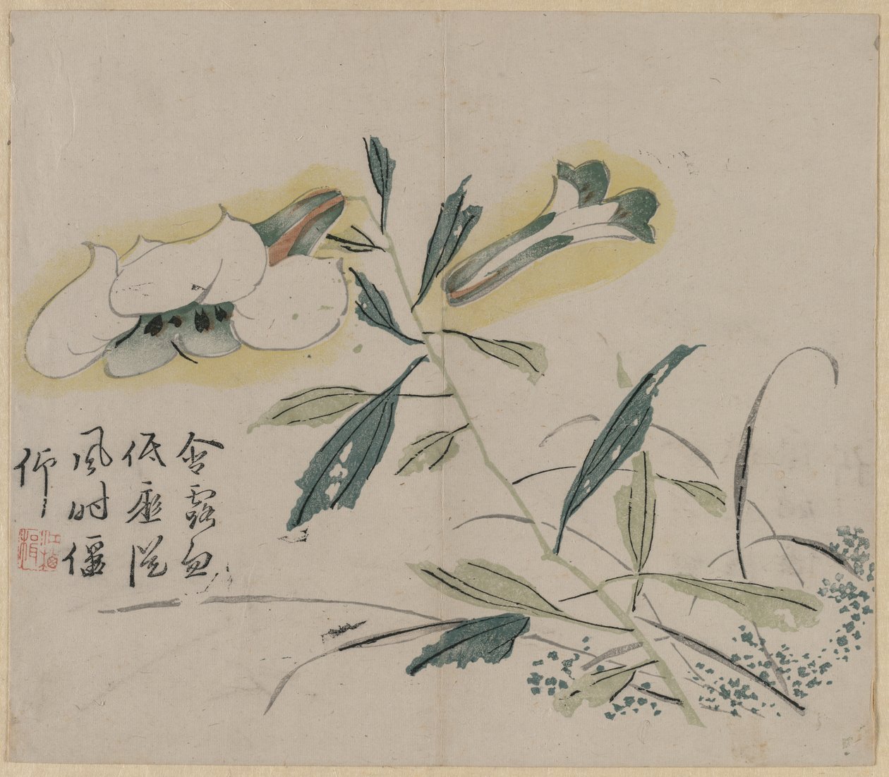 Blomstrende lilje, 1700-tallet. av Unbekannt