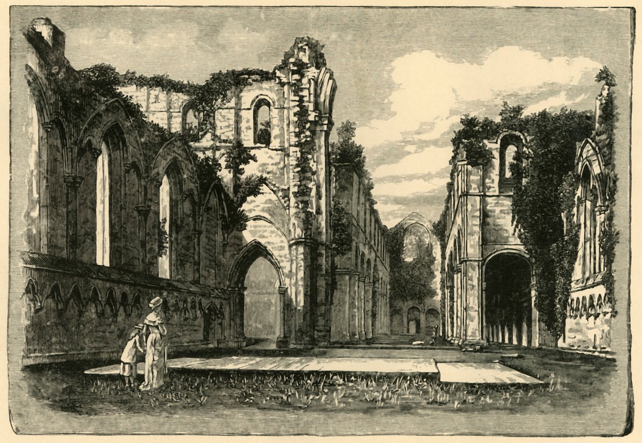 Fountains Abbey, 1898. av Unbekannt