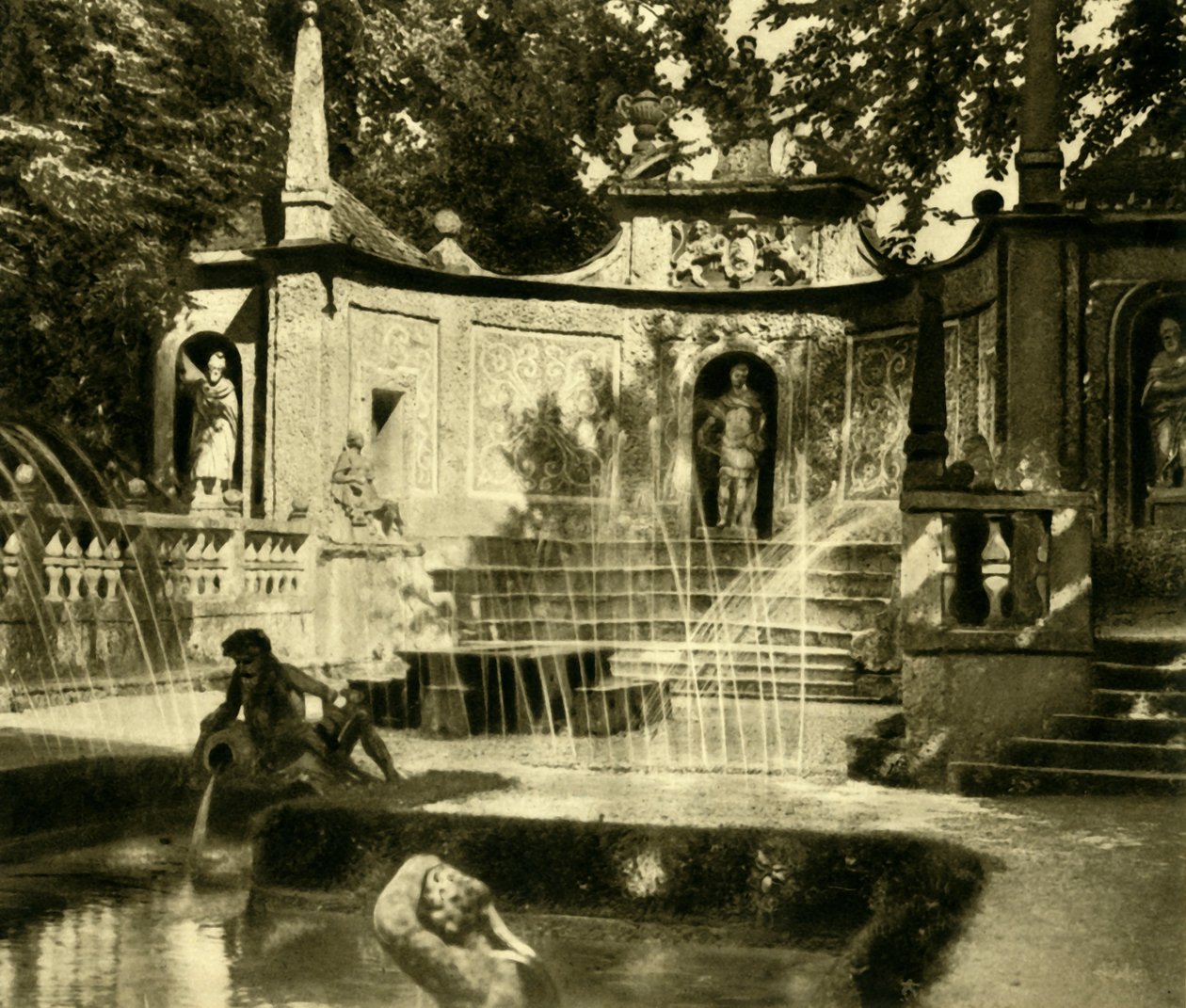 Fontener, Hellbrunn Palace, Salzburg, Østerrike, c1935. av Unbekannt