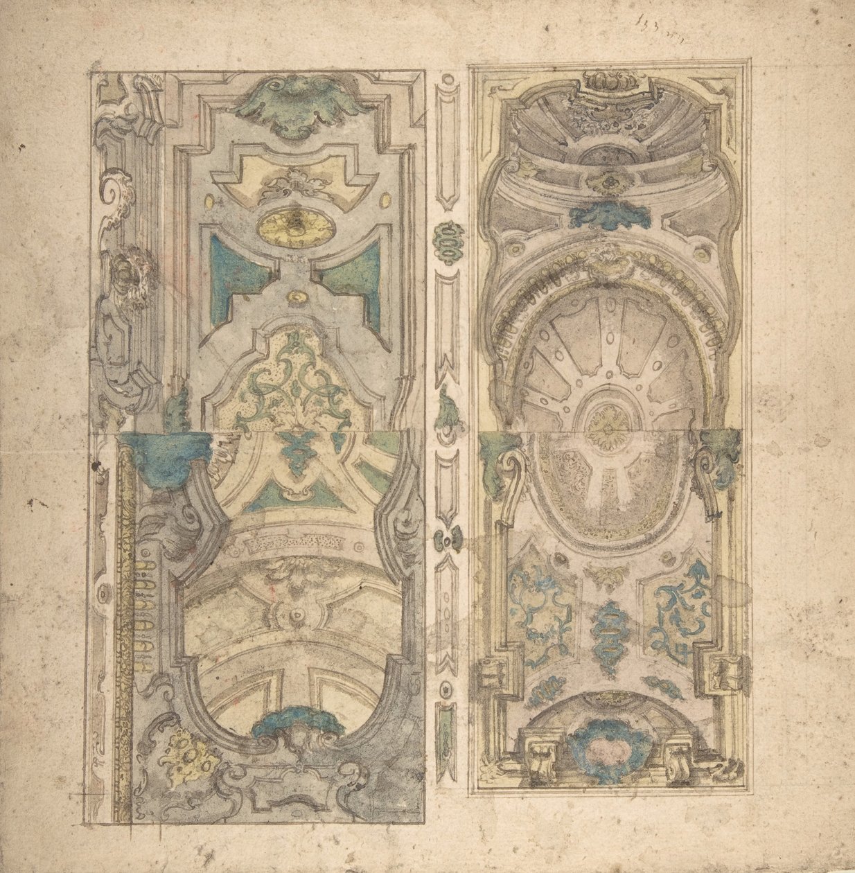 Fire alternative design for et hvelv., 1700-1780. av Unbekannt