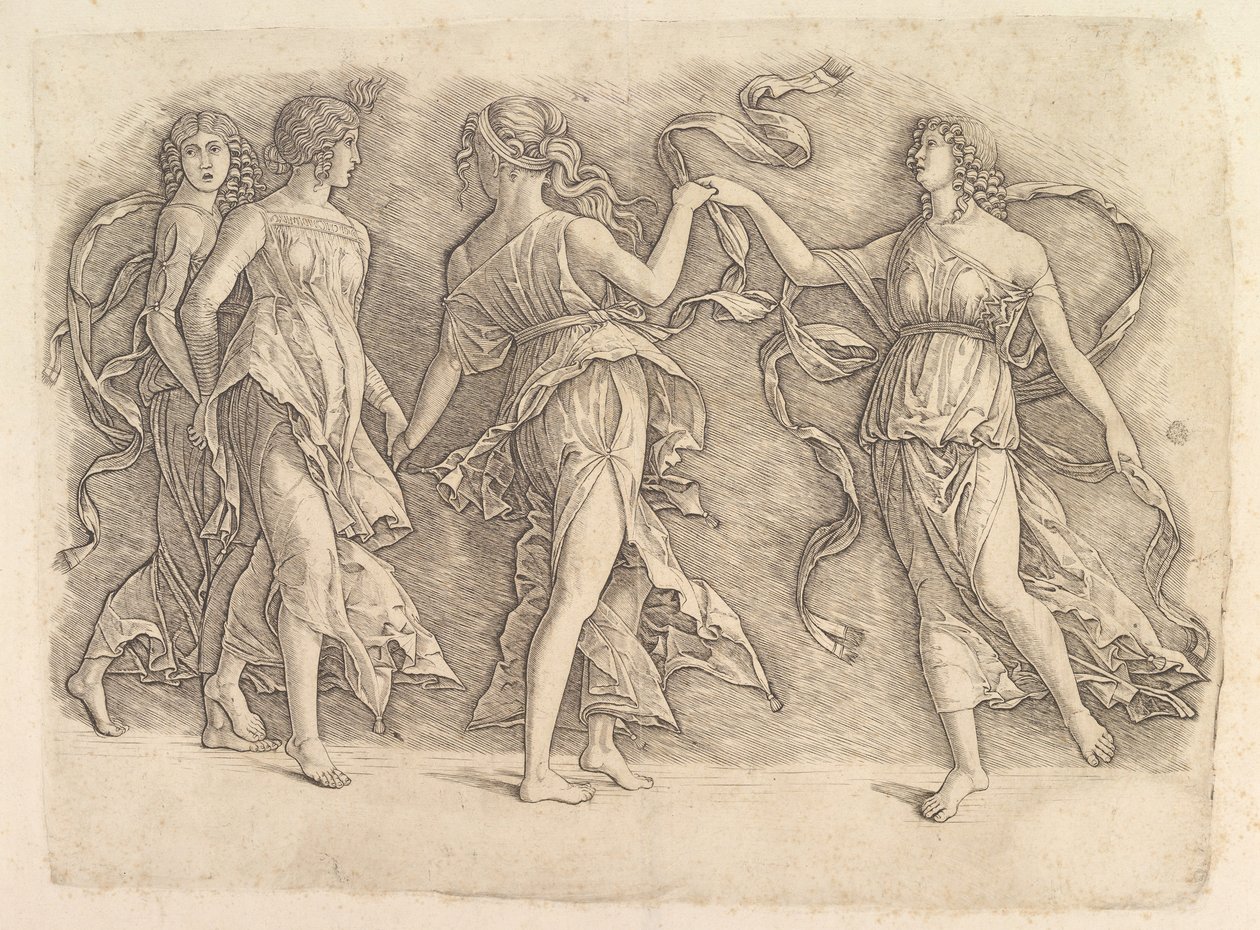 Fire dansende muser, ca. 1497. av Unbekannt