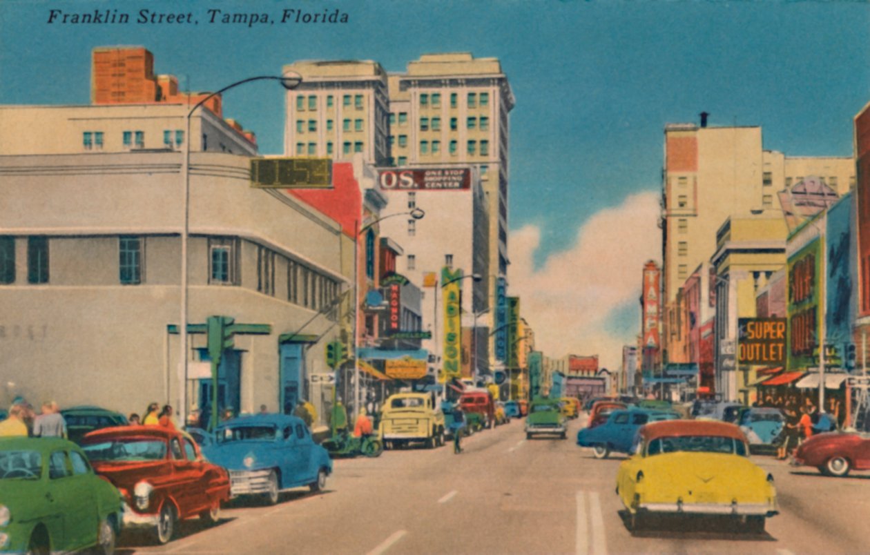 Franklin Street, Tampa, Florida, ca 1940-tallet av Unbekannt