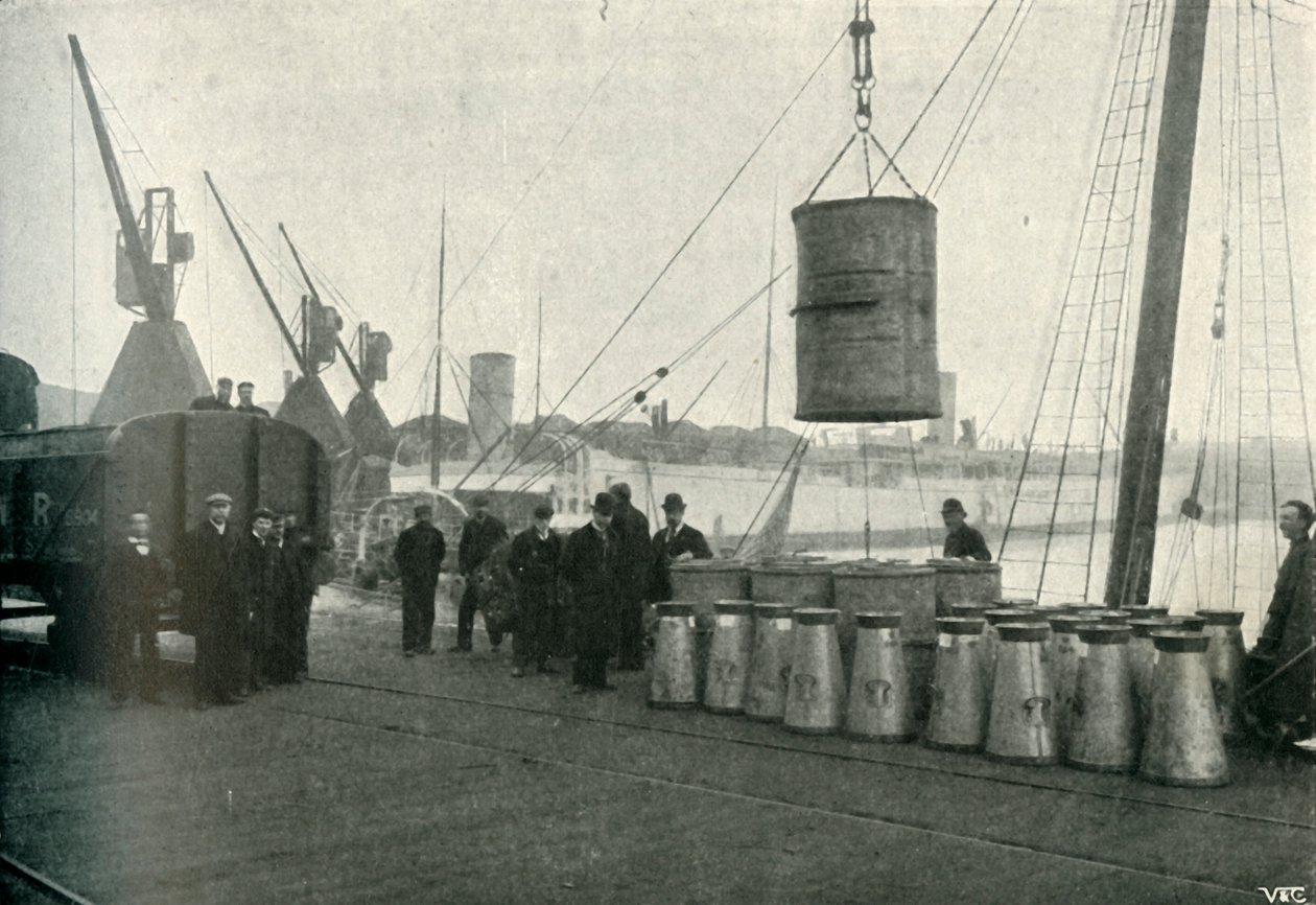 Fransk melk blir landet i Southampton, 1902. av Unbekannt