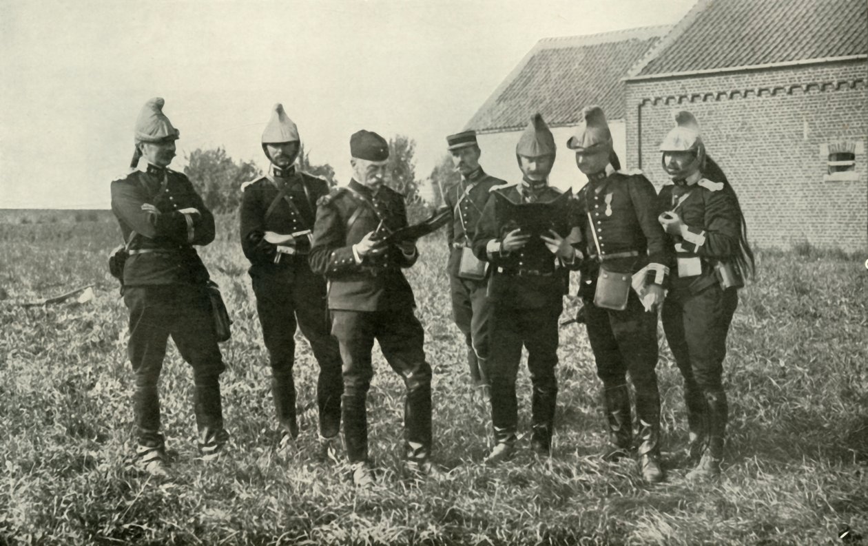 Franske stabsoffiserer i konsultasjon, 1914, 1919. av Unbekannt