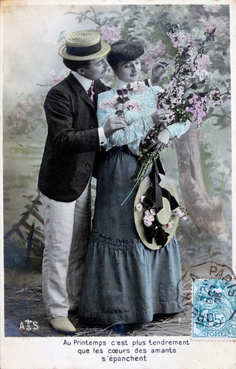 Fransk romantisk postkort, c1900 av Unbekannt