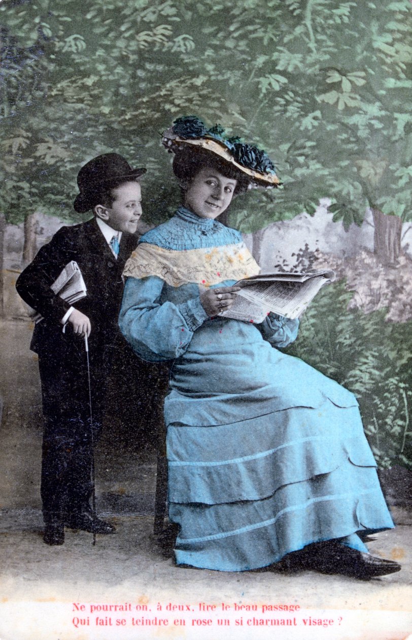 Fransk romantisk postkort, c1900 av Unbekannt